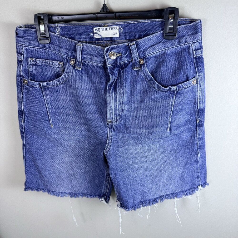 We the Free By Free People Ghost Town High Rise Distressed Jean Shorts Size 29